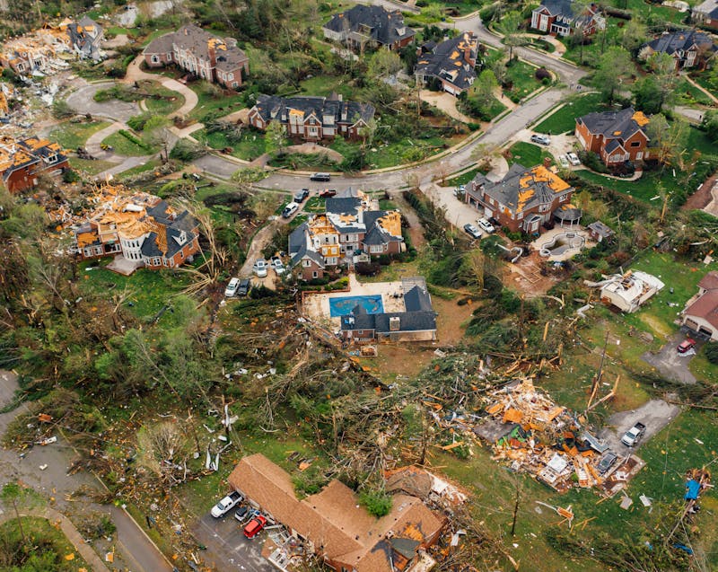 storm damaged houses